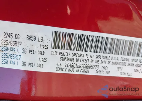 2013 Chrysler Town & Country Touring из США, поврежденный, VIN 2C4RC1BG7DR605773